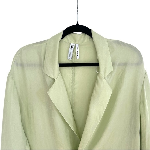 ZARA Fillsens Light Green Pistachio Loose Fit Summer Blazer Women's Size Small - Picture 7 of 9